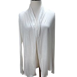 The Row Ivory Silk Open Front Cardigan Lightweight Minimalist Luxury Knit Size L